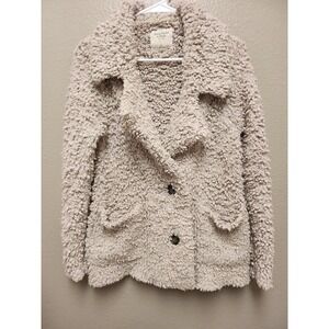Abercrombie & Fitch Teddy Coat/Sweater Sz Small, Beige